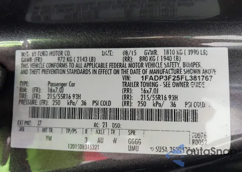 2015 Ford Focus Se z USA, uszkodzony, nr VIN 1FADP3F25FL381767